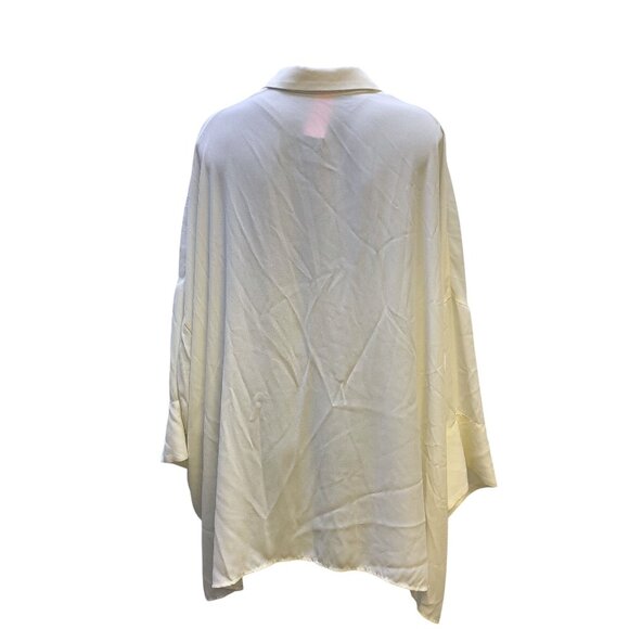 NWT Y's White & Indigo Tie-Dye Oversized Blouse, Size Small (2) - Picture 5 of 9